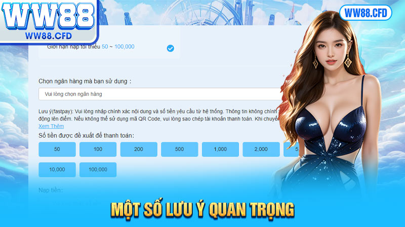 Một số lưu ý quan trọng