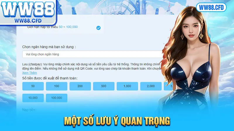 Một số lưu ý quan trọng